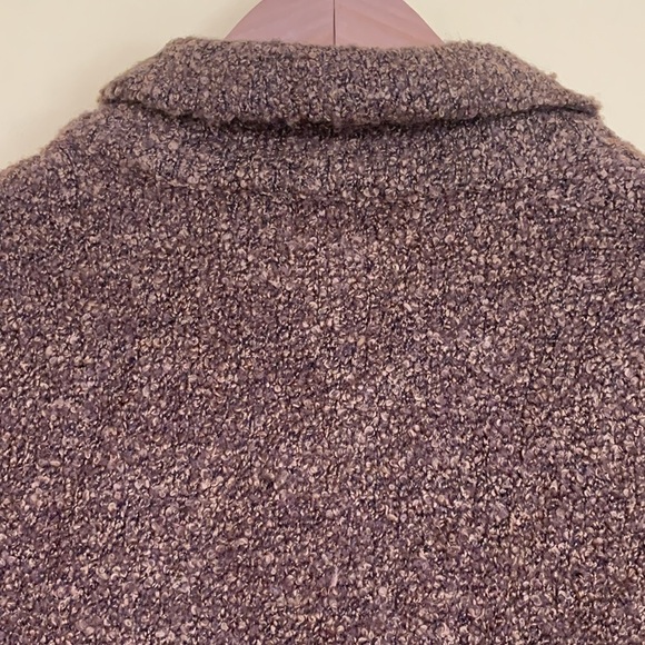 Anthropologie HWR Brown Boucle Knit Velvet Trim Button Cardi Blazer Sweater XS - Picture 14 of 16